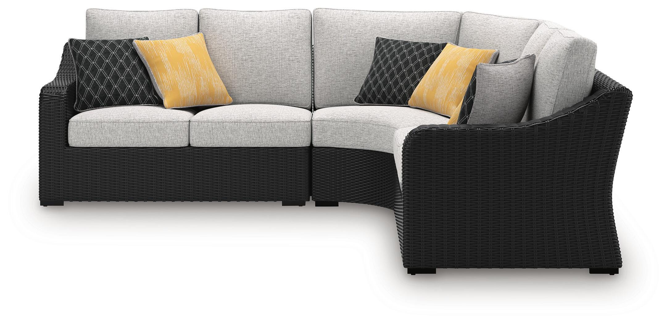Beachcroft 3-Piece Outdoor Sectional and Fire Pit Table
