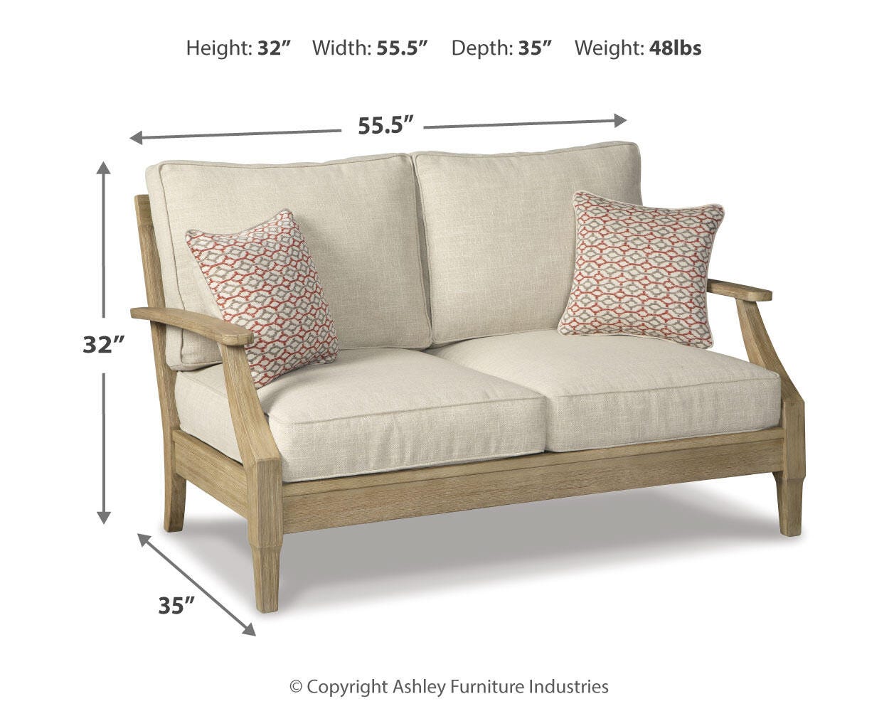 Clare View 3-Piece Outdoor Loveseat & Lounge Chairs Set