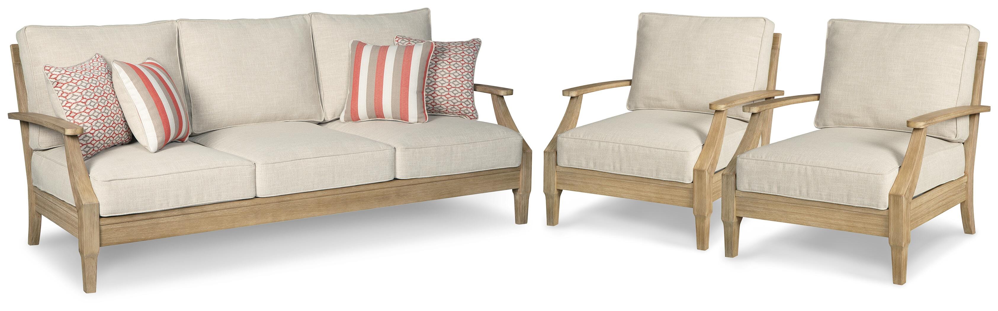 Clare View 3-Piece Outdoor Sofa & Lounge Chairs Set