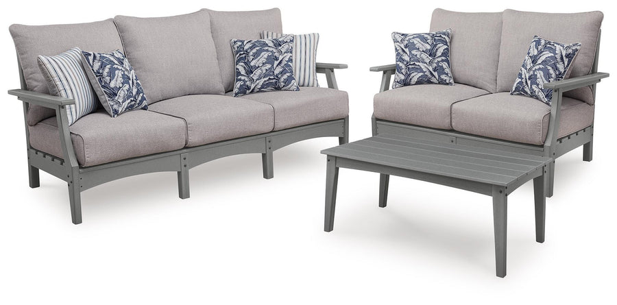 Cove Beach Outdoor Sofa and Loveseat with Coffee Table