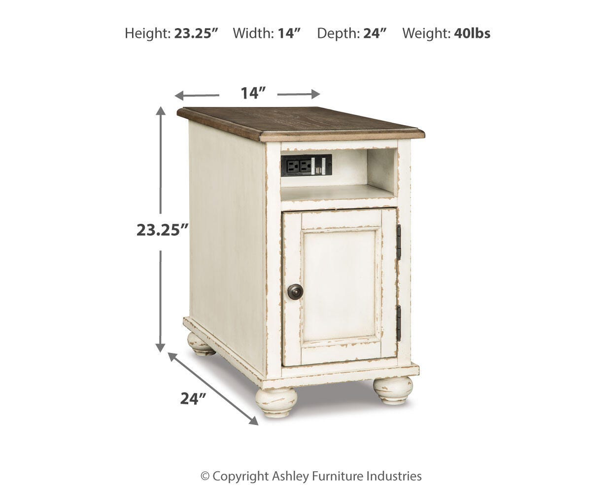 Realyn 2 End Tables with USB Charging