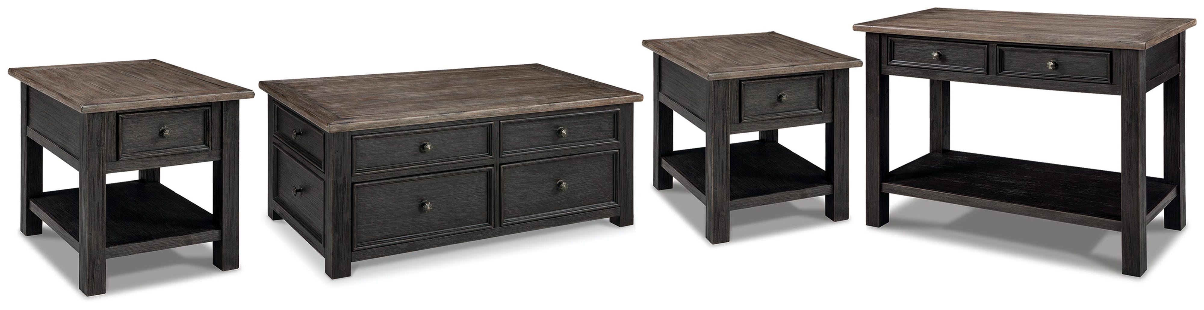 Tyler Creek Coffee Table and 2 End Tables with Console