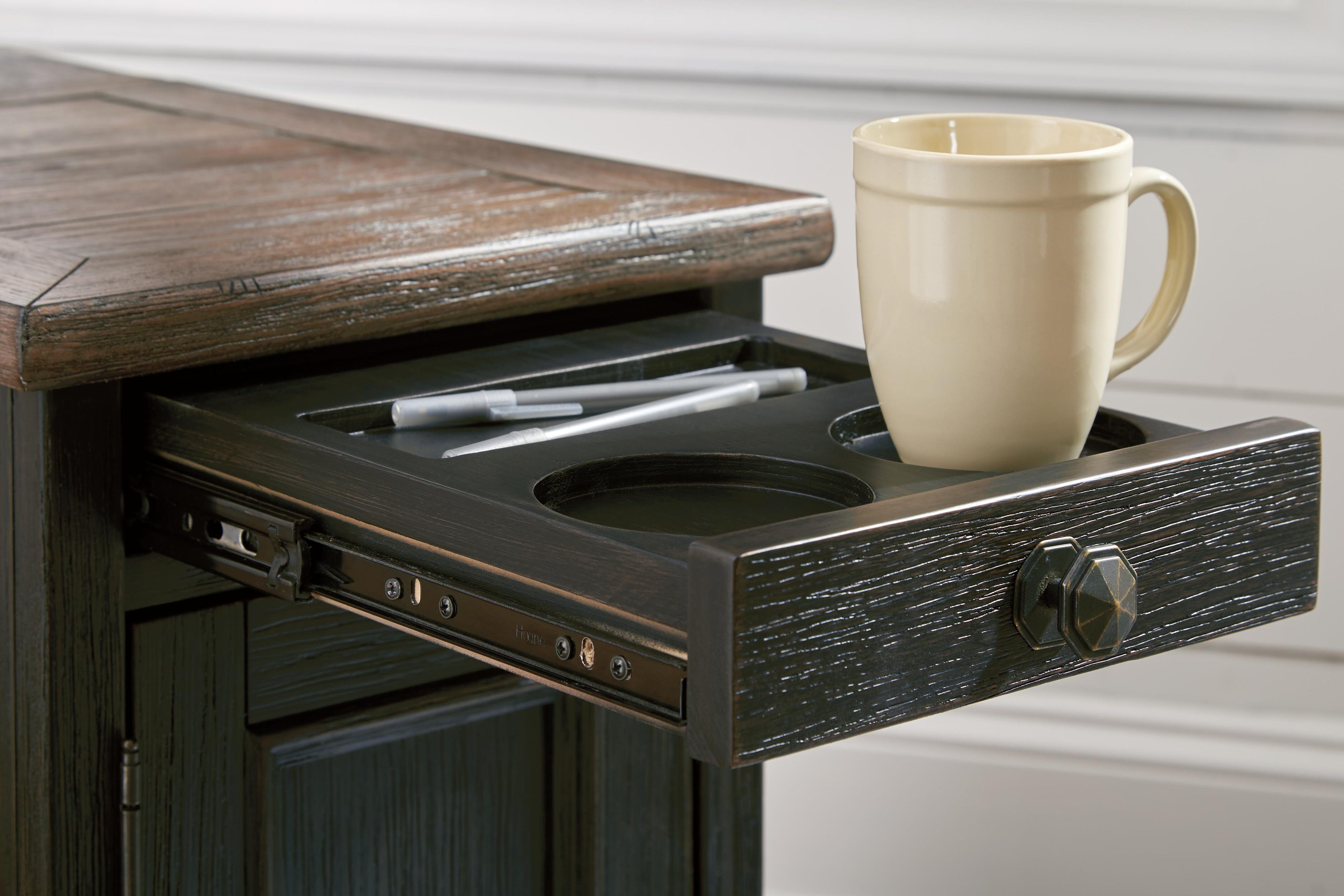 Tyler Creek Chairside End Table with USB Ports & Outlets