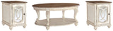 Realyn Coffee Table with 2 End Tables