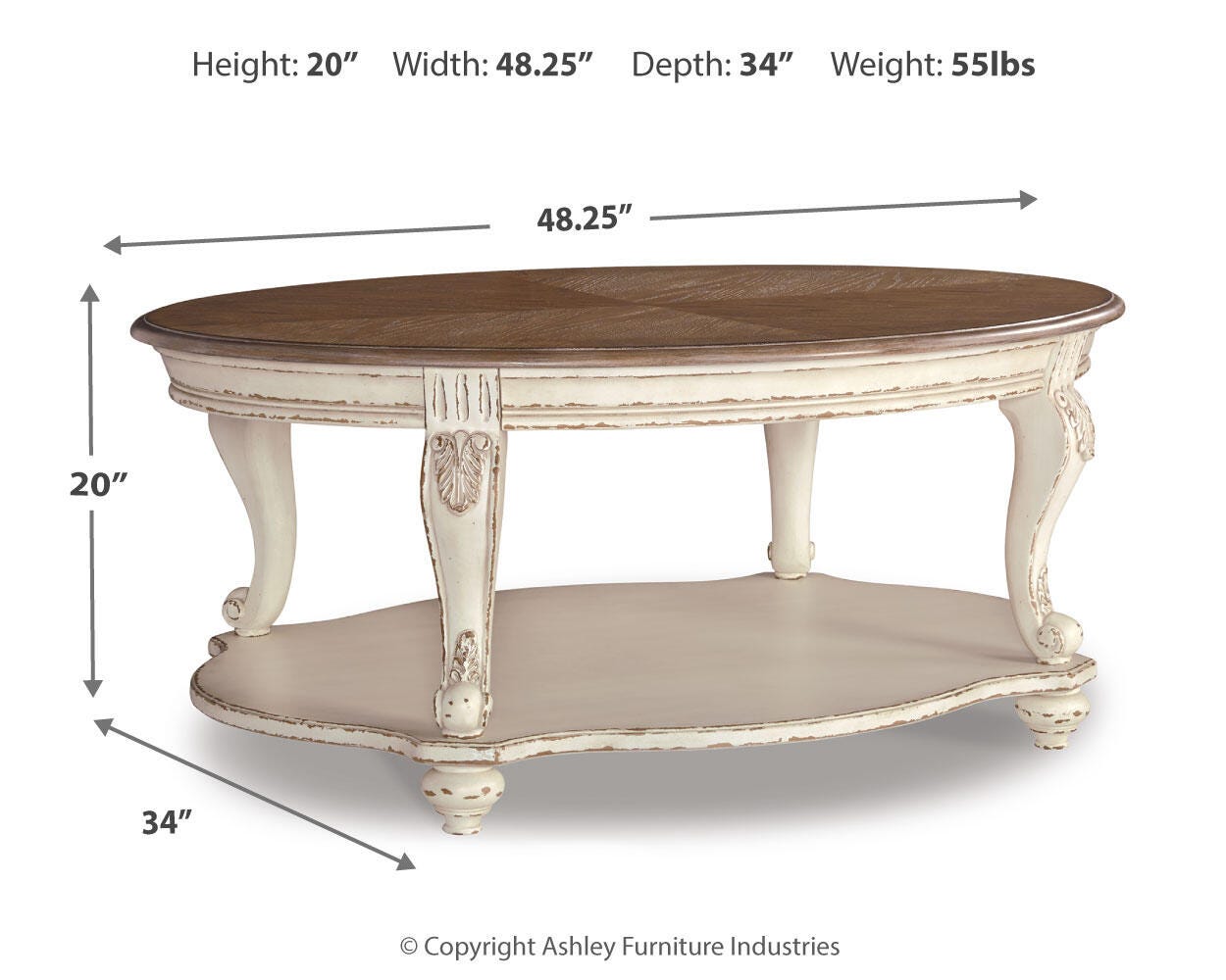 Realyn Coffee Table with 2 End Tables