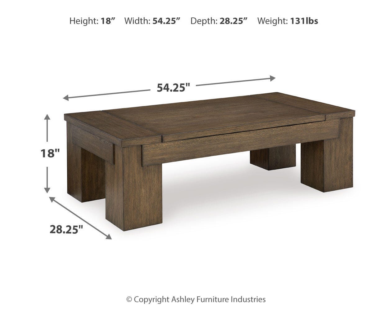 Rosswain Coffee Table with 2 End Tables