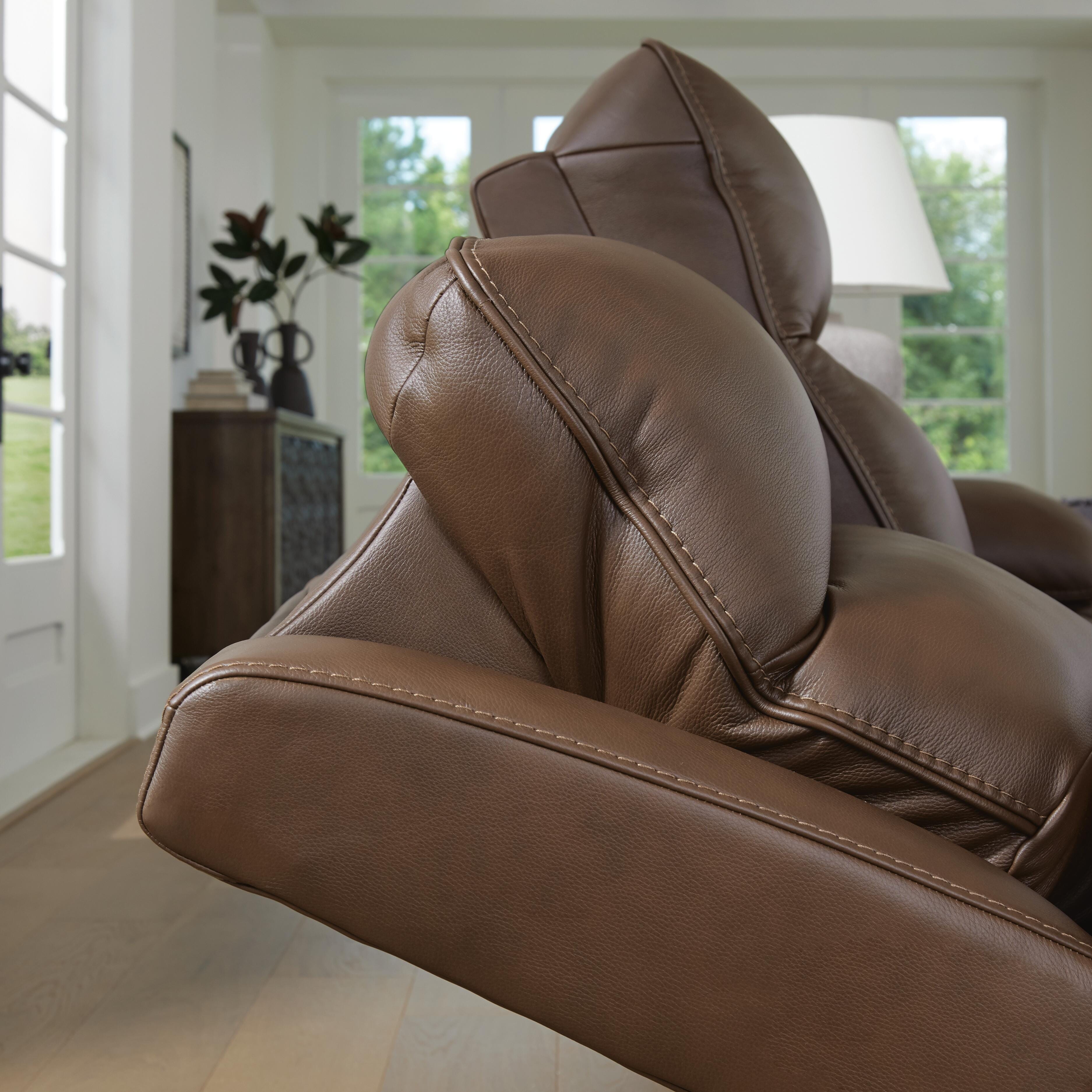 VonRyan Dual Power Leather Reclining Sofa and Loveseat