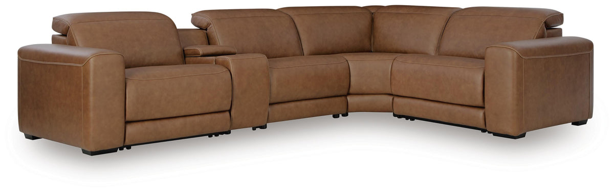 Magic Man 5-Piece Power Reclining Sectional with Console