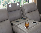5Z-Relaxation Dual Power Reclining Leather Sofa and Loveseat