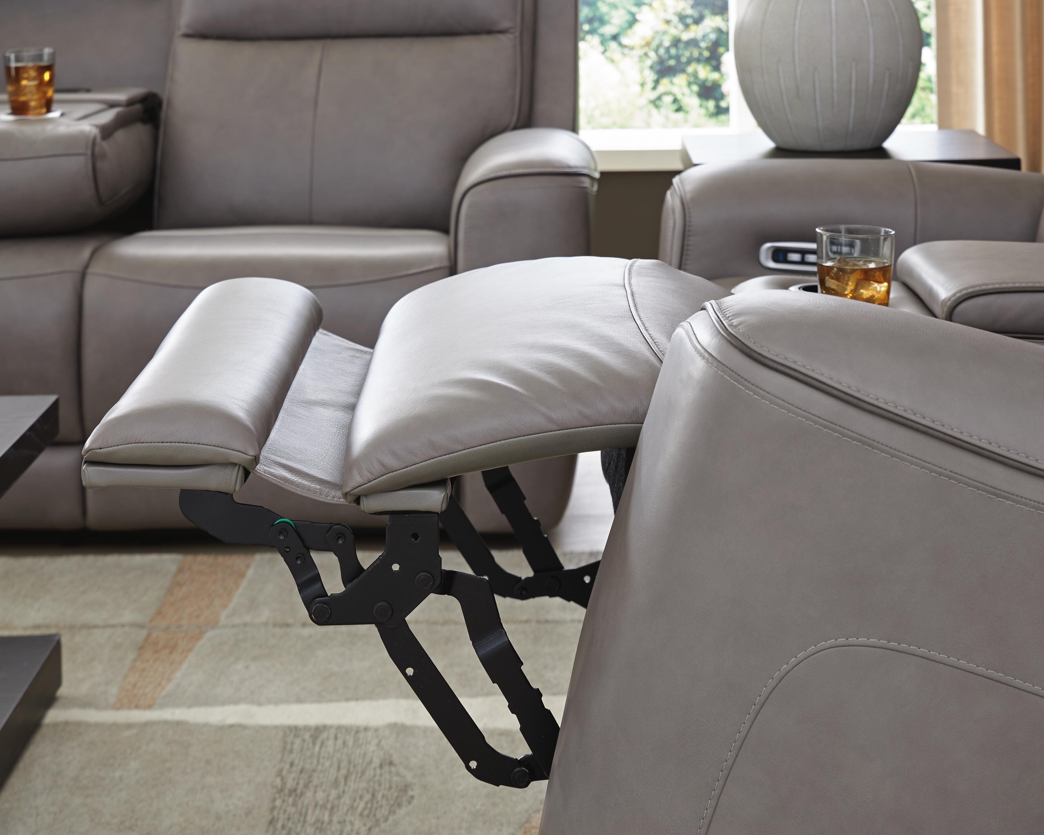 5Z-Relaxation Dual Power Reclining Leather Sofa and Loveseat