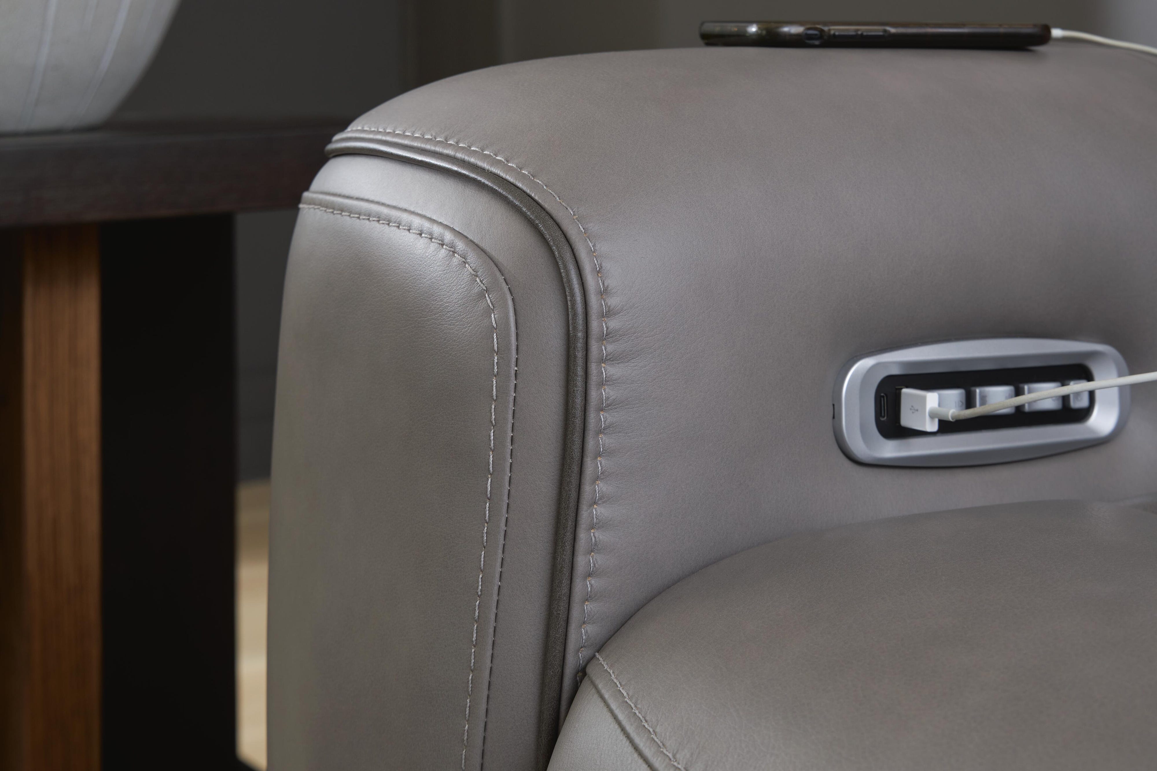 5Z-Relaxation Dual Power Reclining Leather Sofa and Loveseat