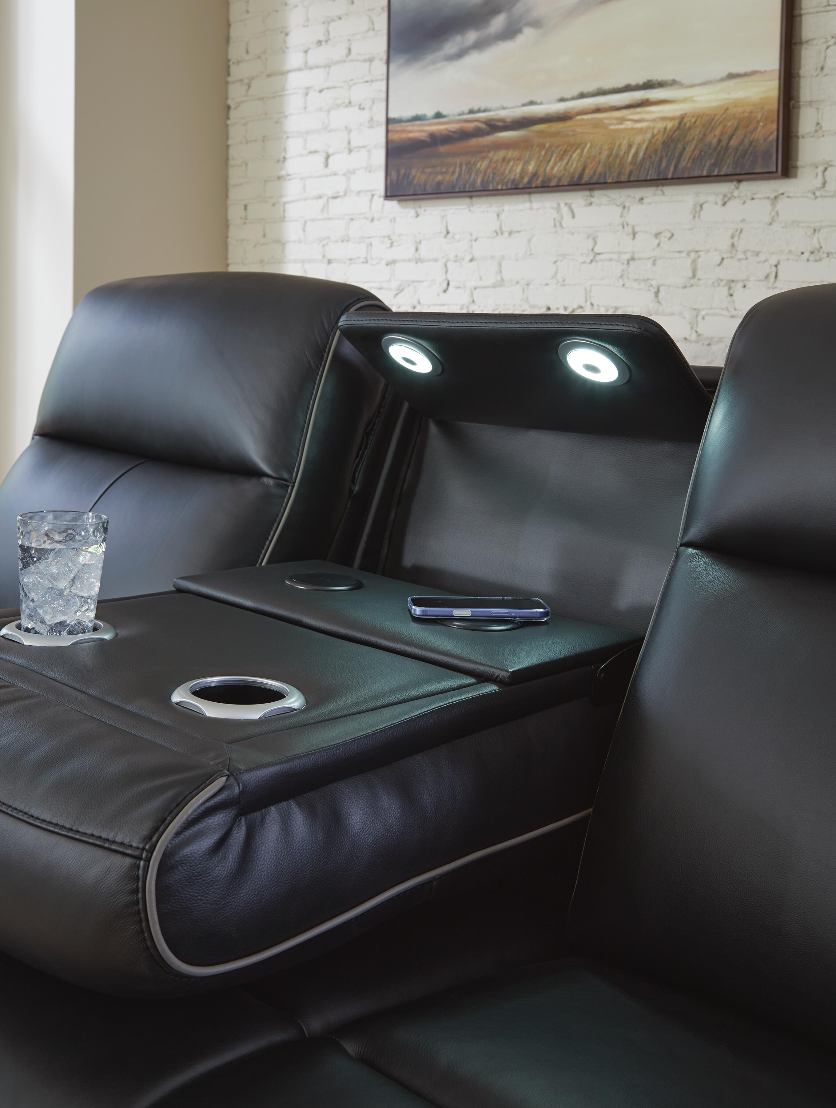5Z-Relaxation Dual Power Reclining Leather Sofa and Loveseat