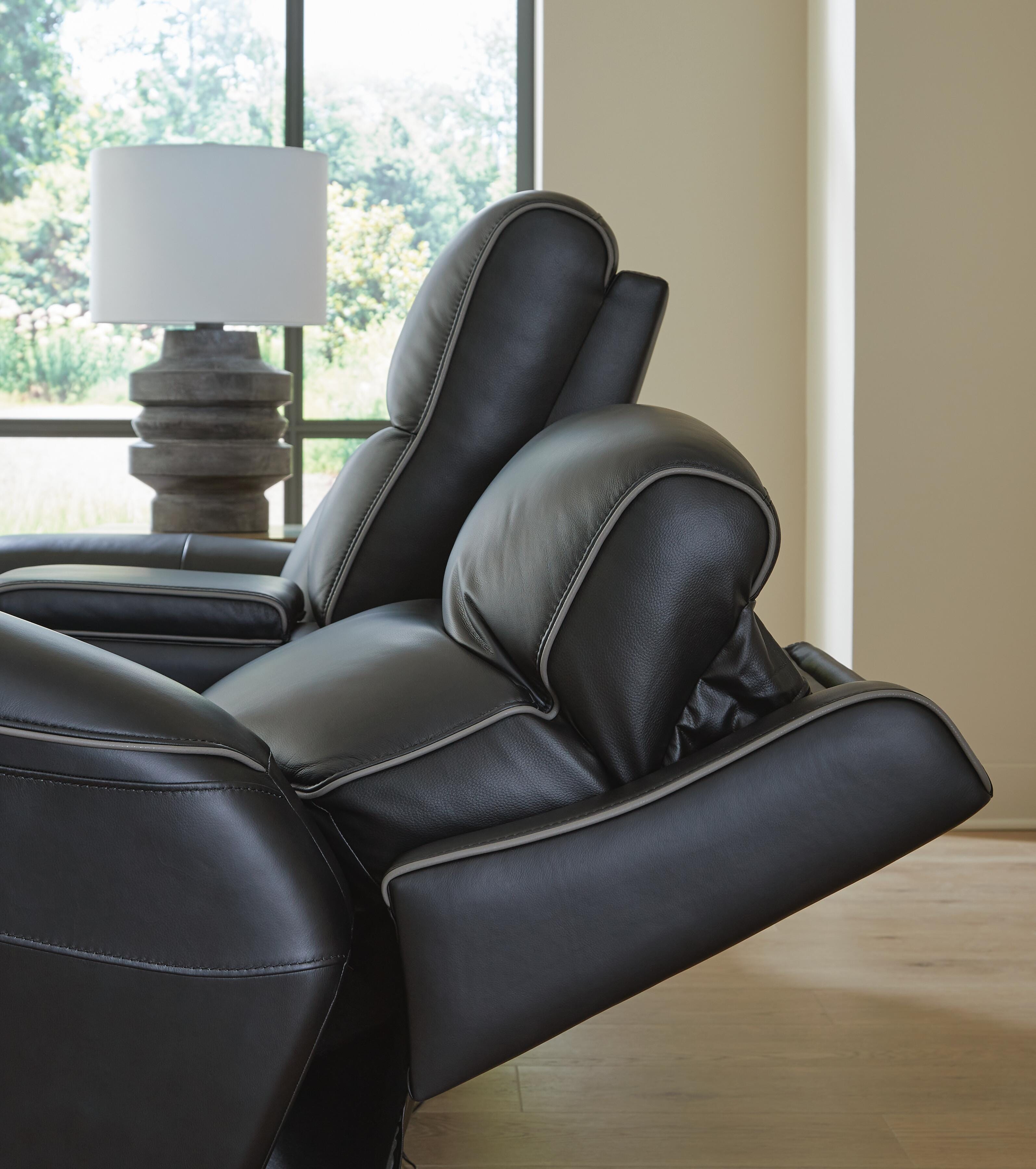5Z-Relaxation Dual Power Reclining Leather Sofa and Loveseat