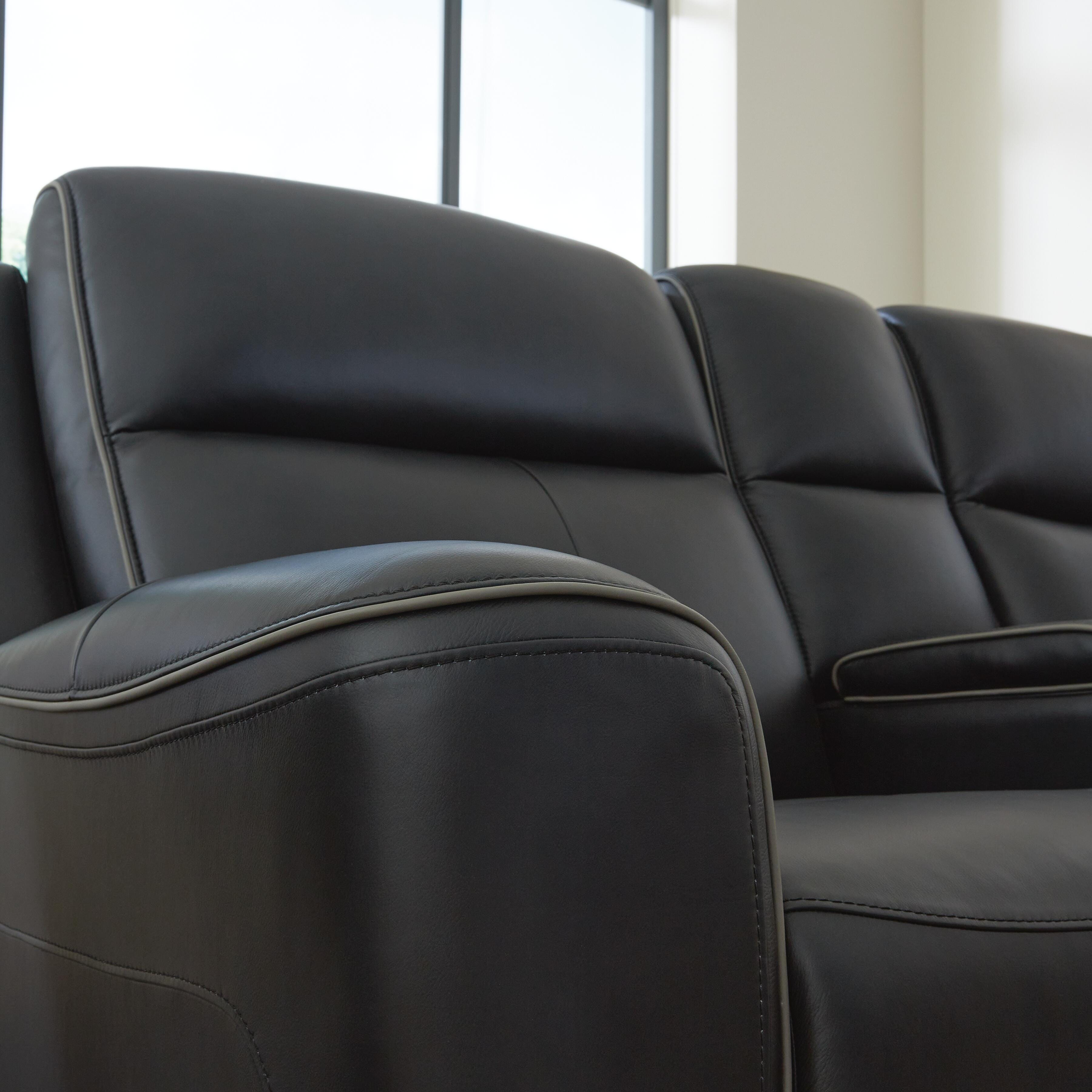 5Z-Relaxation Dual Power Reclining Leather Sofa and Loveseat