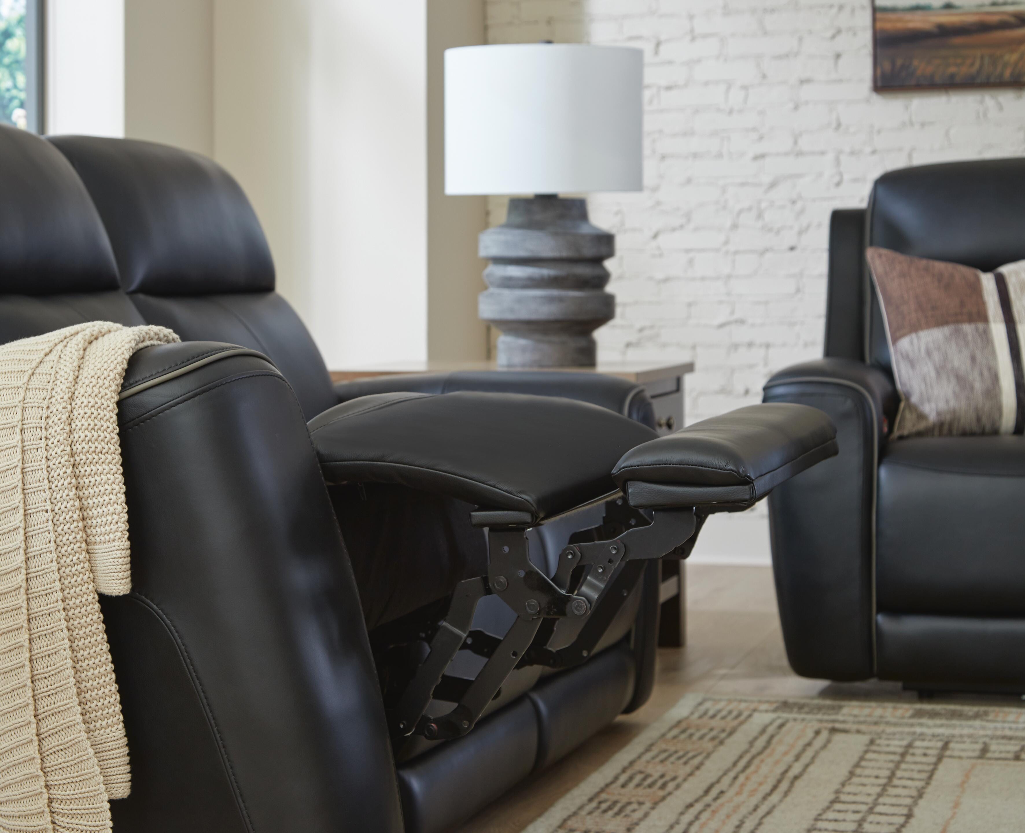 5Z-Relaxation Dual Power Reclining Leather Sofa and Loveseat