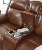 Healy Pier Dual Power Leather Reclining Sofa and Loveseat