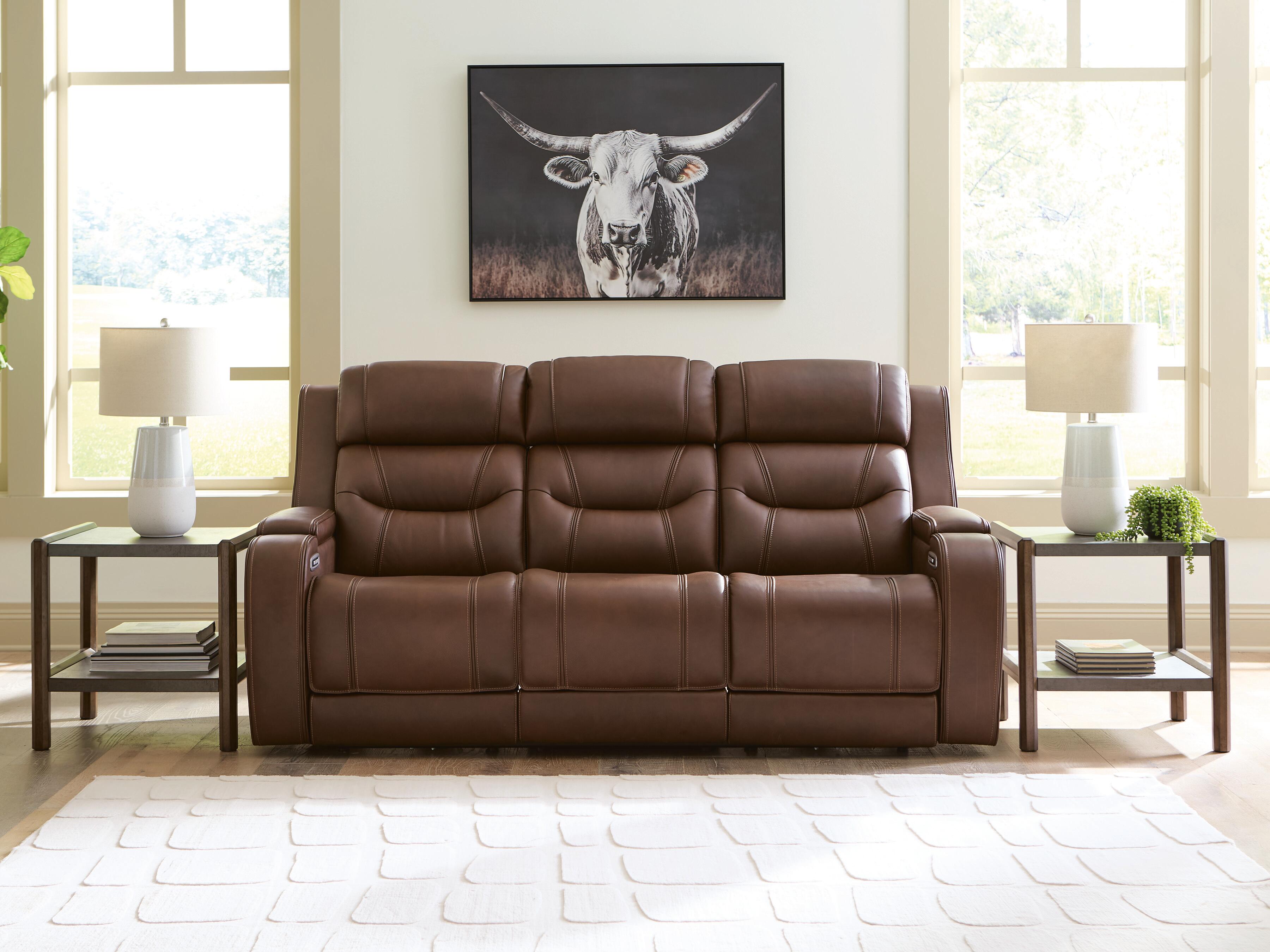 Knightington Power Reclining Sofa and Loveseat with Audio