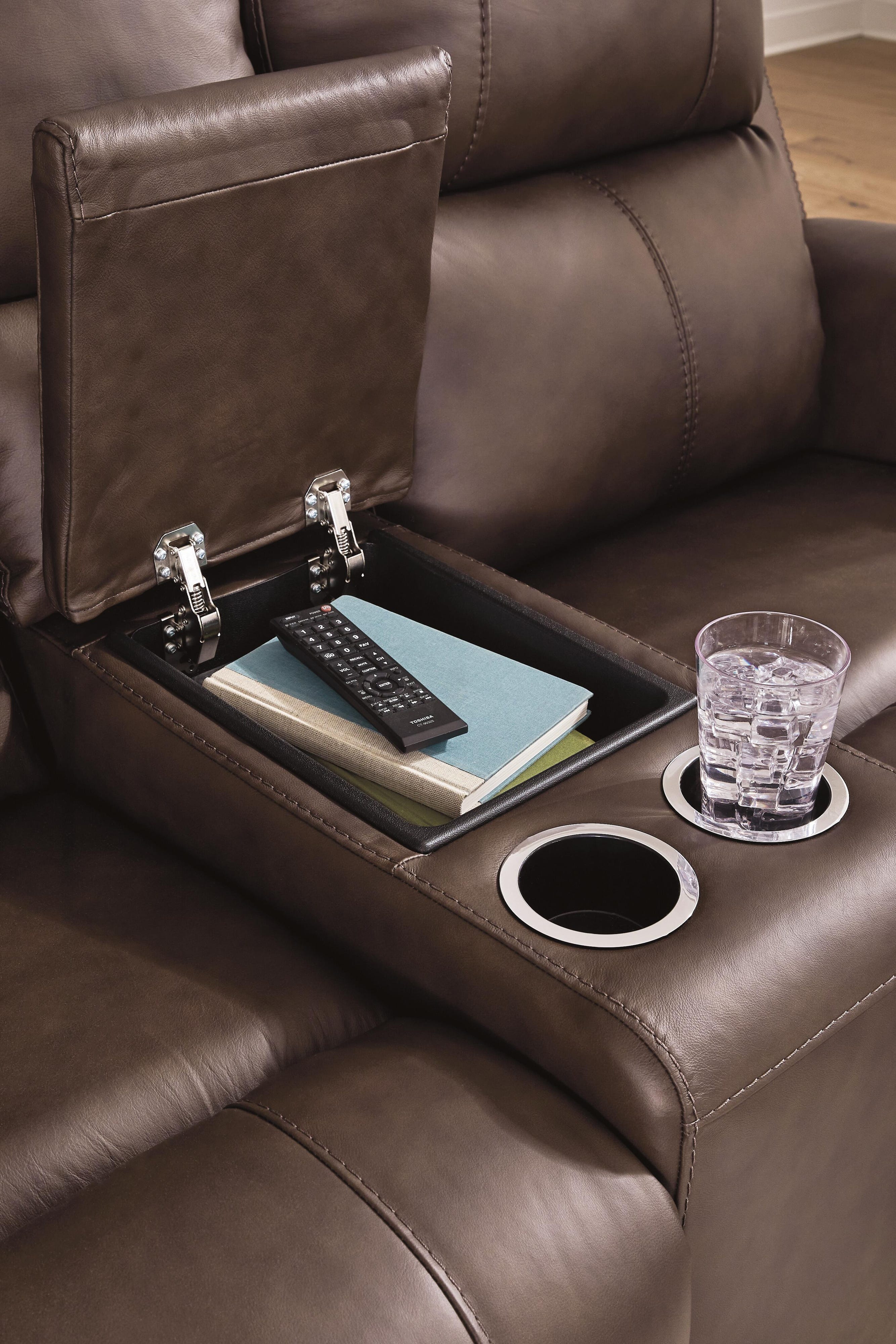 Bleckley Beryton Leather Dual Power Reclining Sofa and Loveseat Set