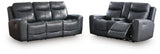 Bexhurst Momentum Moves Dual Power Reclining Leather Sofa and Loveseat Set