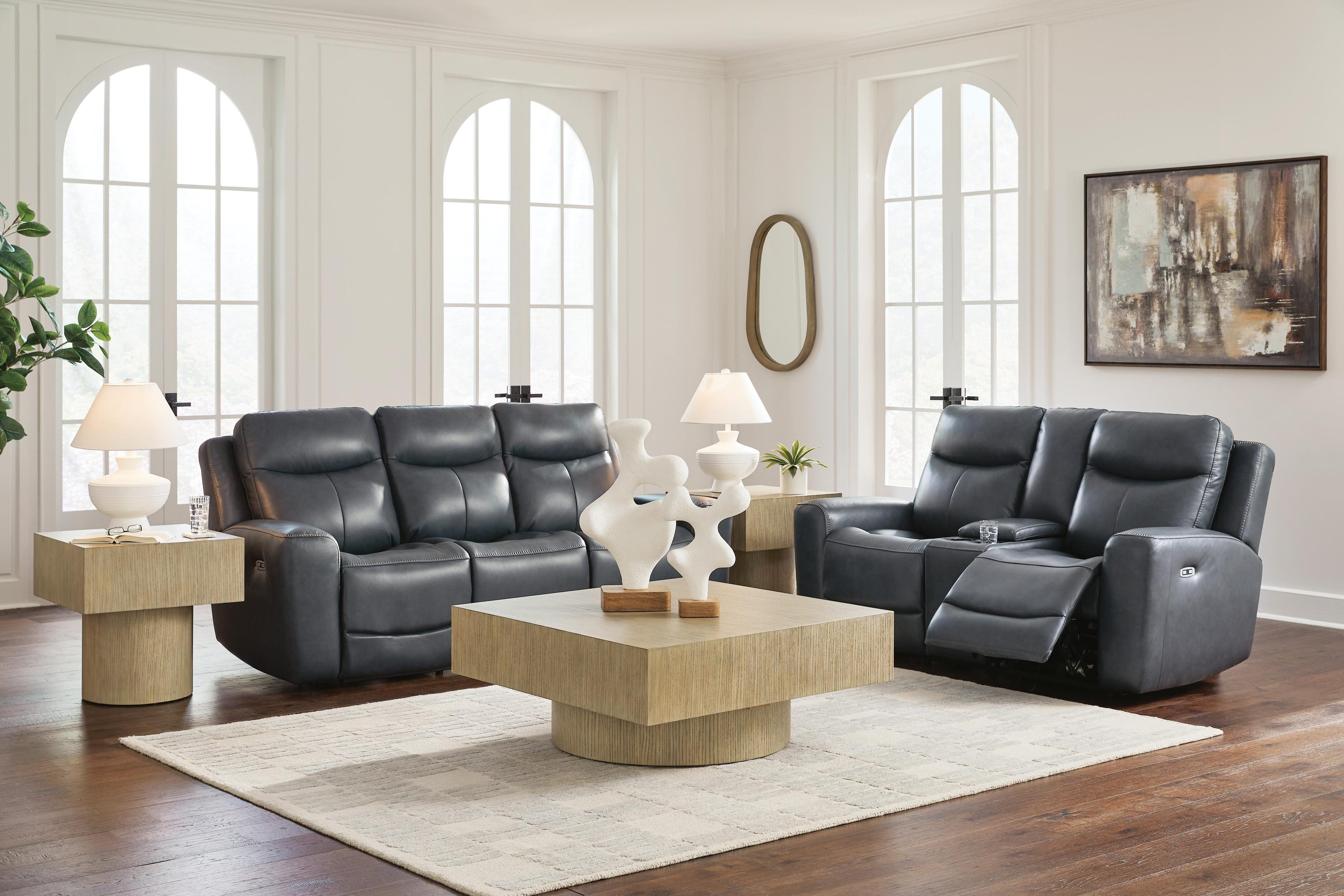 Bexhurst Momentum Moves Dual Power Reclining Leather Sofa and Loveseat Set