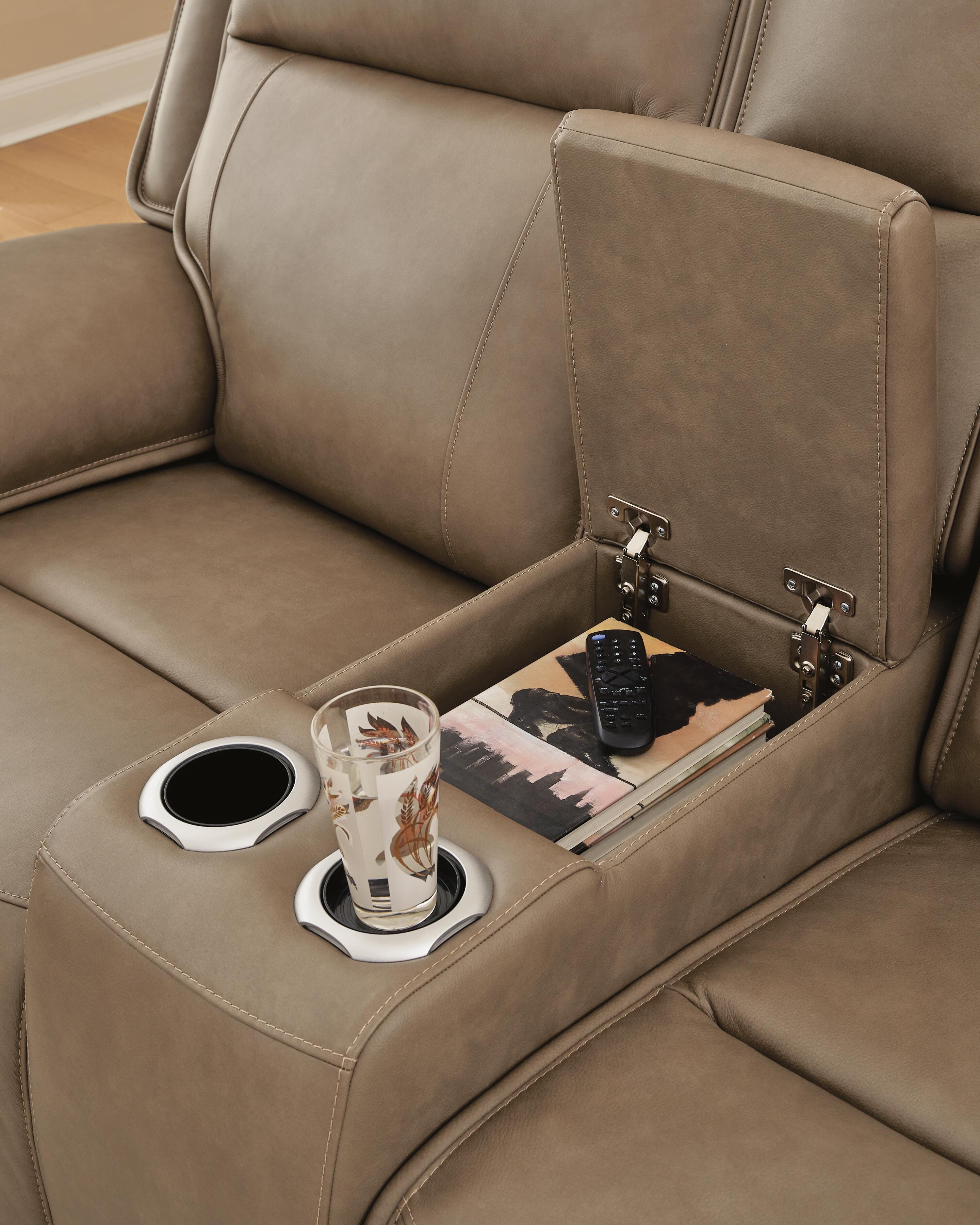 Glencroft Malcesine Dual Power Leather Reclining Sofa and Loveseat