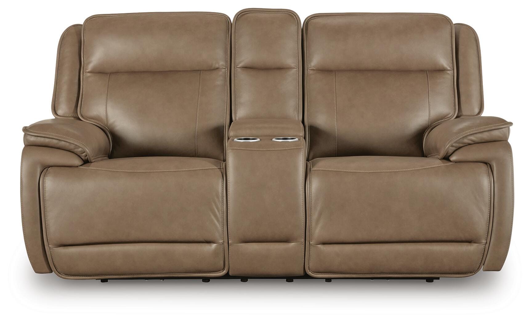 Glencroft Malcesine Dual Power Leather Reclining Sofa and Loveseat