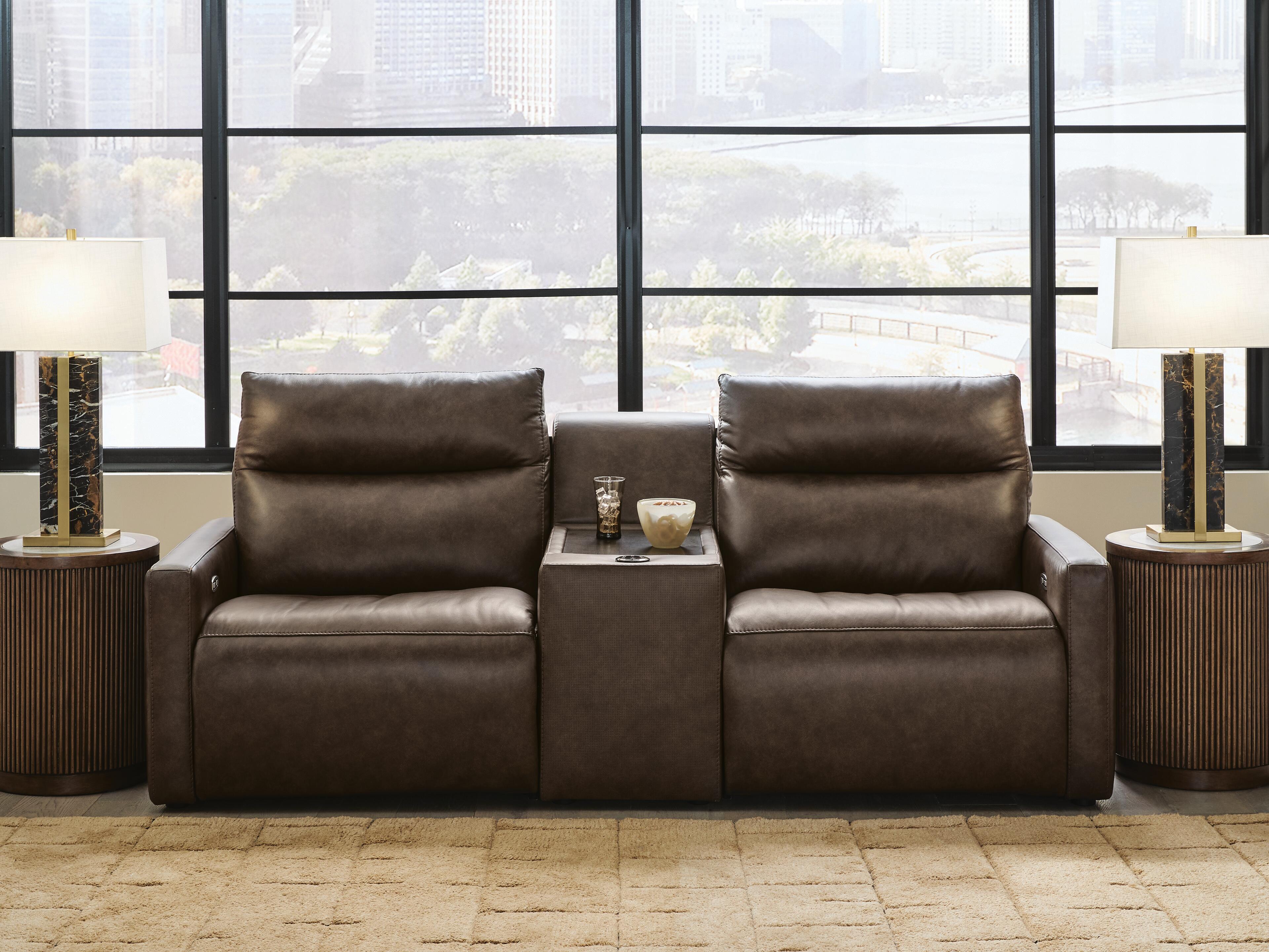ModZ 3-Piece Power Reclining Sectional Loveseat with Audio Console