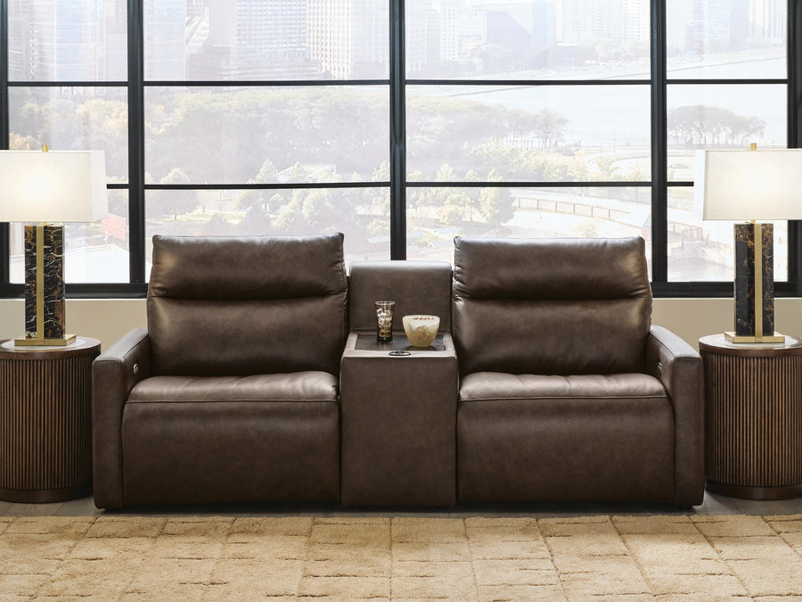 ModZ 3-Piece Power Reclining Sectional Loveseat with Audio Console