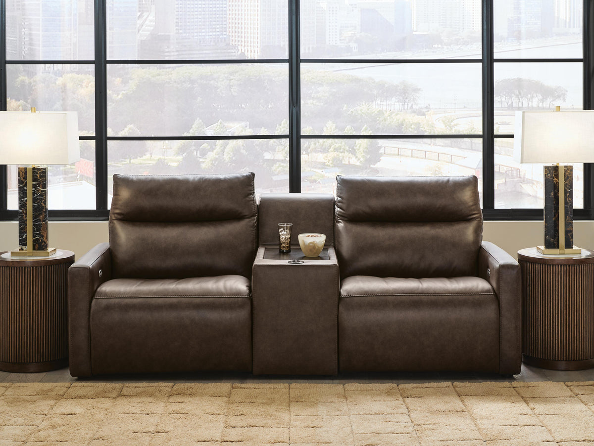 ModZ 3-Piece Power Reclining Sectional Loveseat with Audio Console