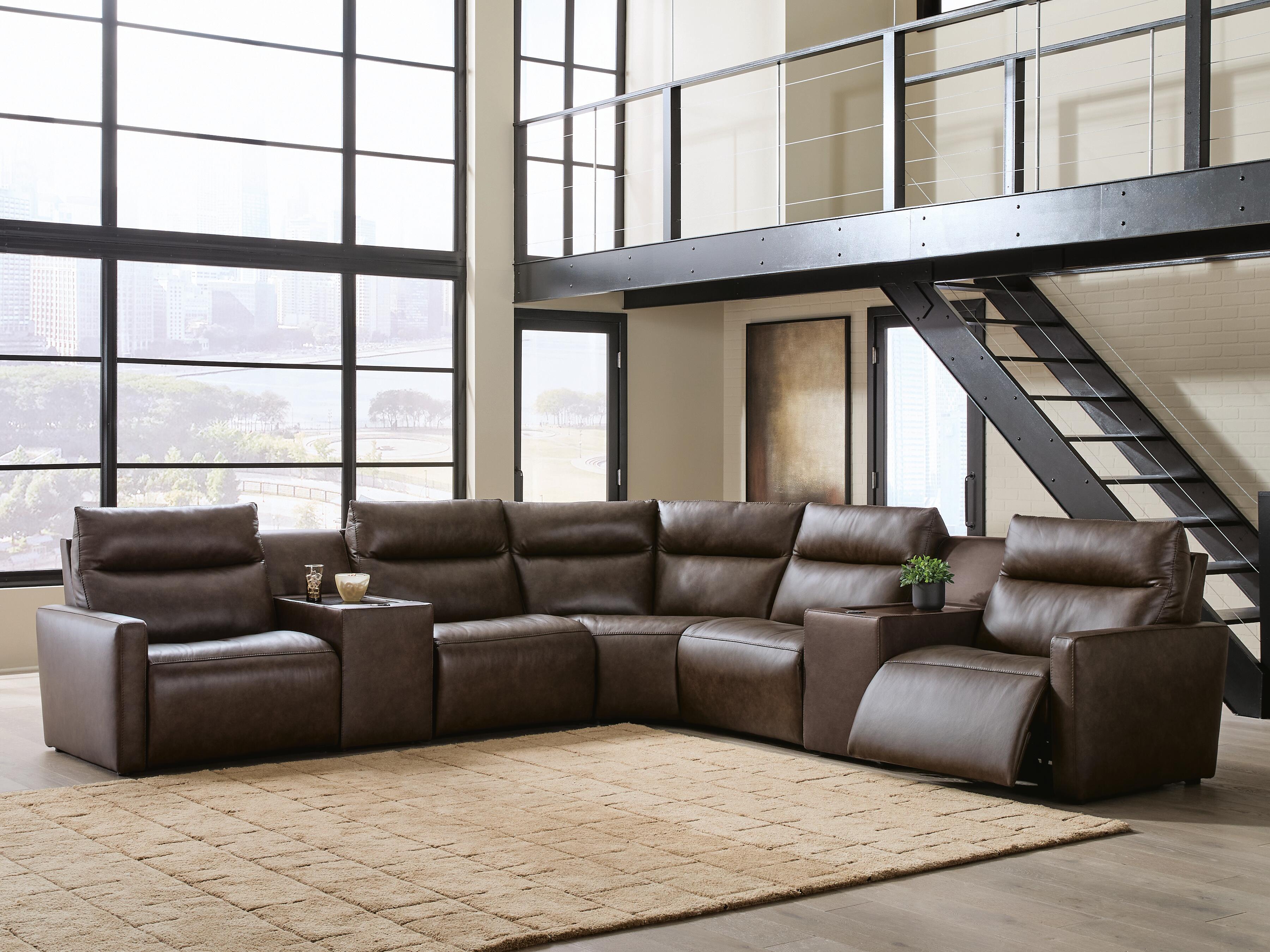 ModZ 7-Piece Power Reclining Sectional with Audio Consoles