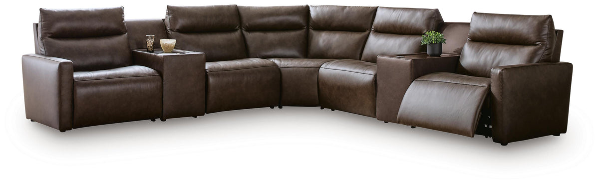 ModZ 7-Piece Power Reclining Sectional with Audio Consoles