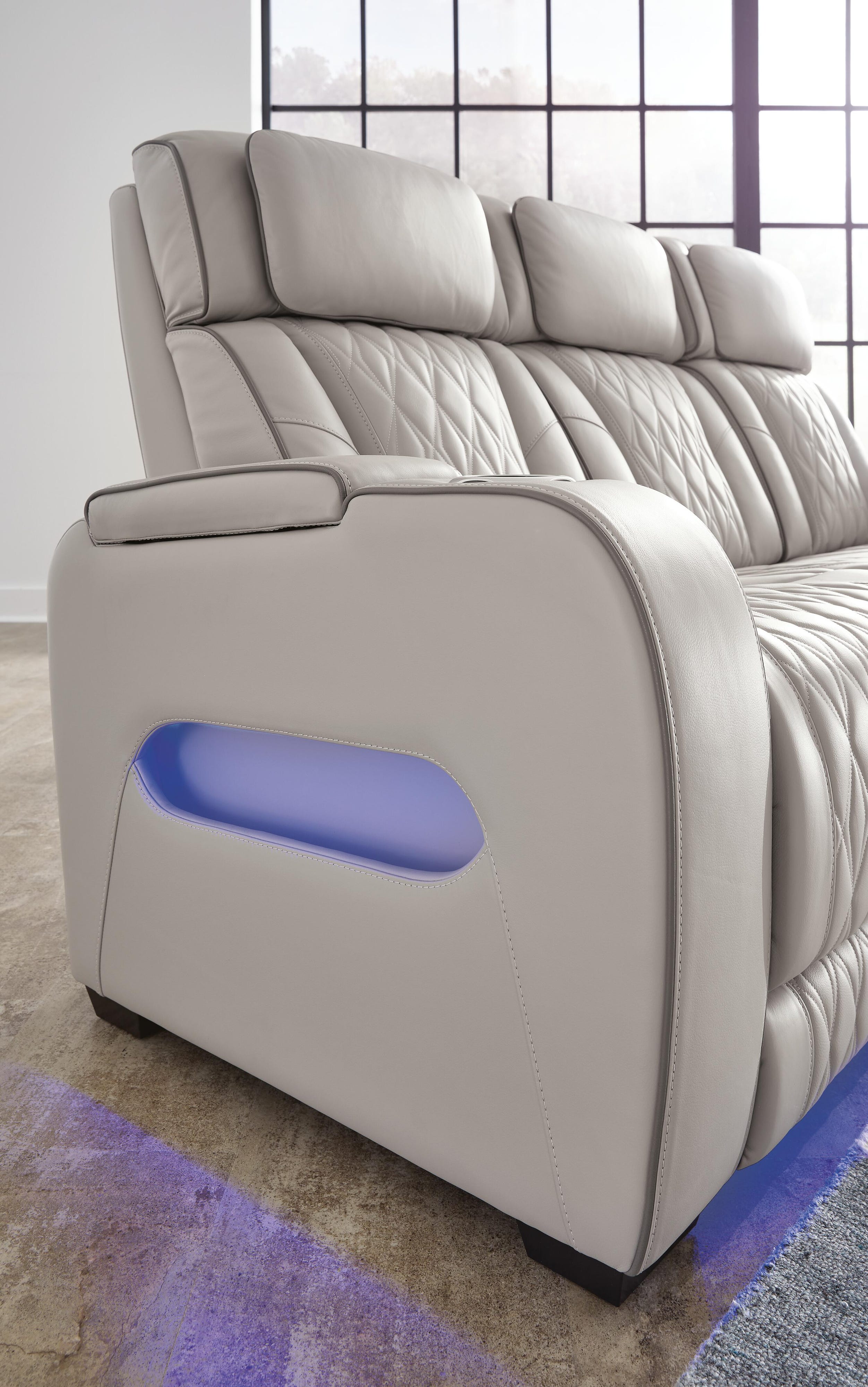 Boyington Dual Power Leather Sofa, Loveseat and Recliner