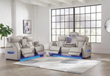 Boyington Dual Power Leather Reclining Sofa and Loveseat