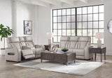 Boyington Dual Power Leather Reclining Sofa and Loveseat