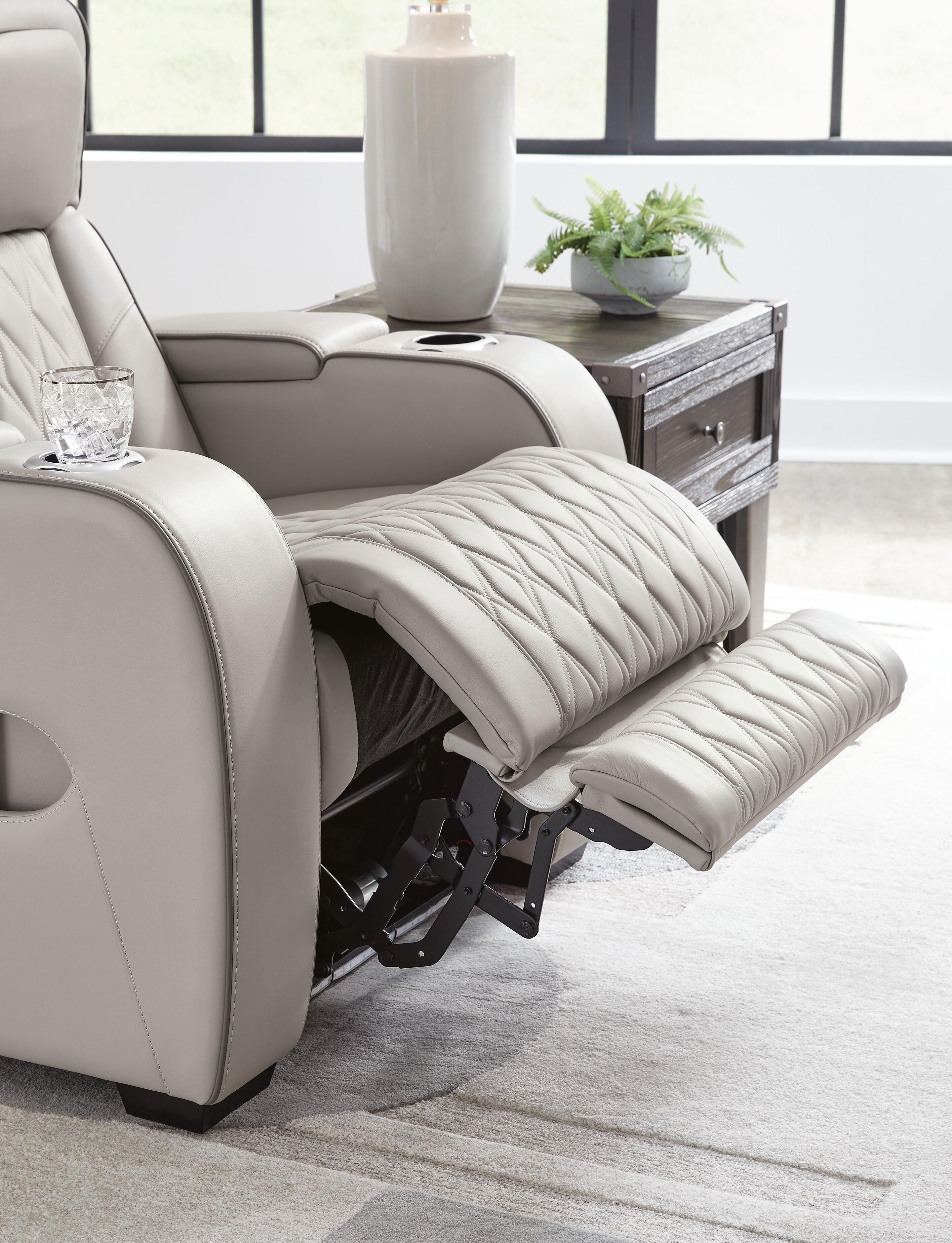 Boyington Dual Power Leather Sofa, Loveseat and Recliner
