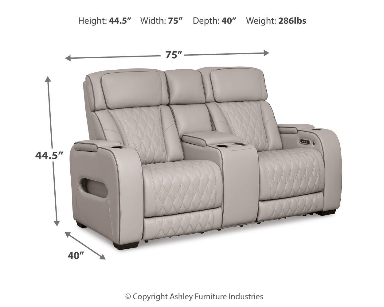Boyington Dual Power Leather Sofa, Loveseat and Recliner