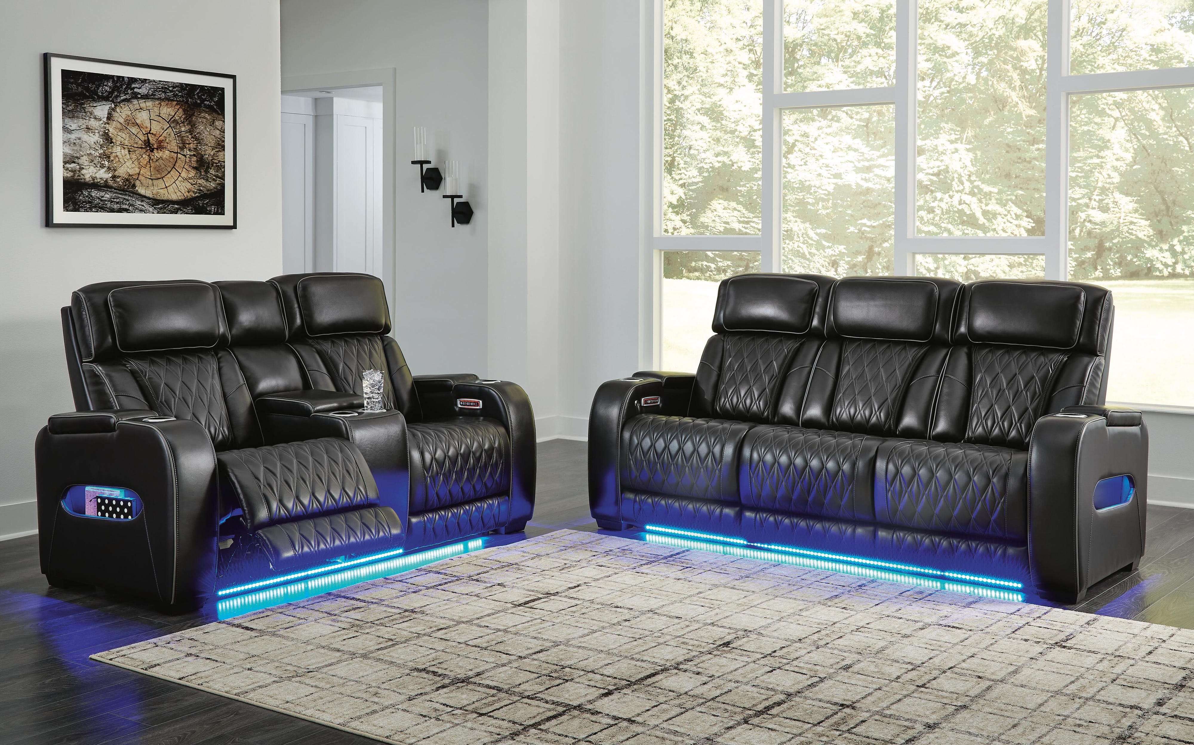 Boyington Dual Power Leather Reclining Sofa and Loveseat