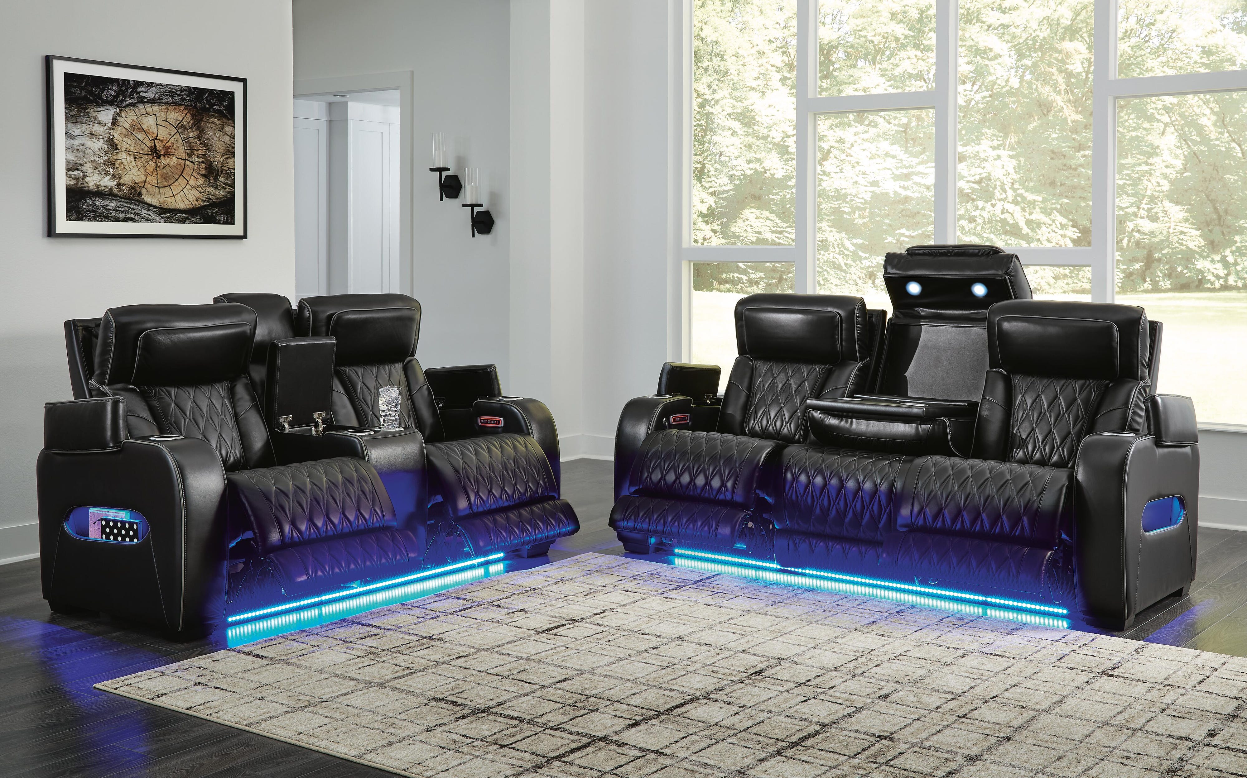 Boyington Dual Power Leather Reclining Sofa and Loveseat