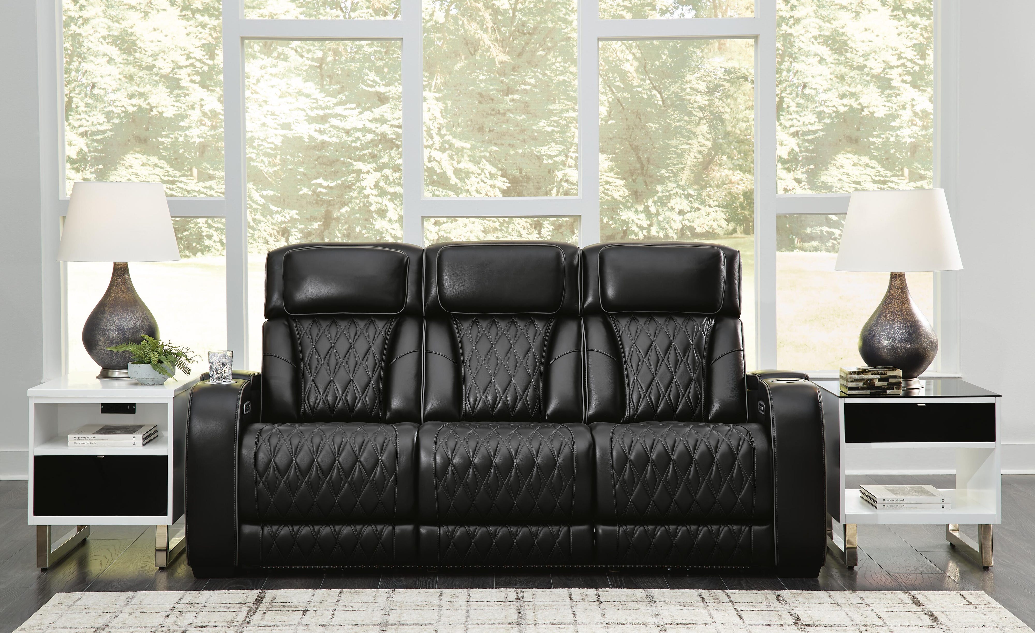 Boyington Dual Power Leather Sofa, Loveseat and Recliner