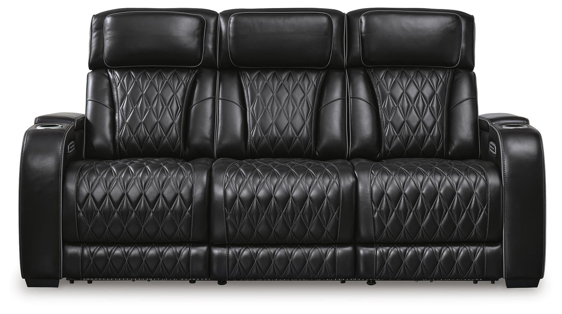Boyington Dual Power Leather Sofa, Loveseat and Recliner
