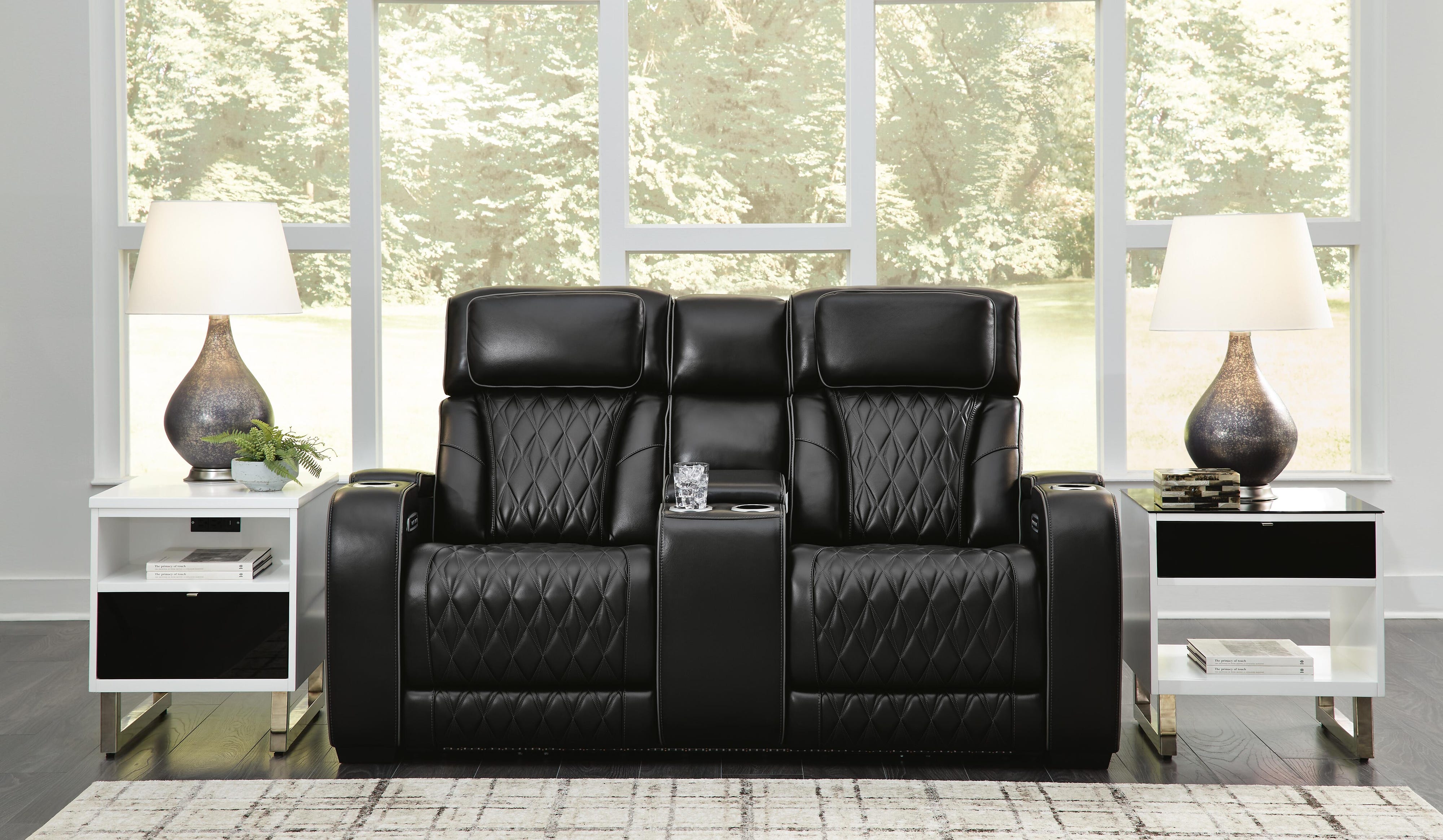 Boyington Dual Power Leather Sofa, Loveseat and Recliner