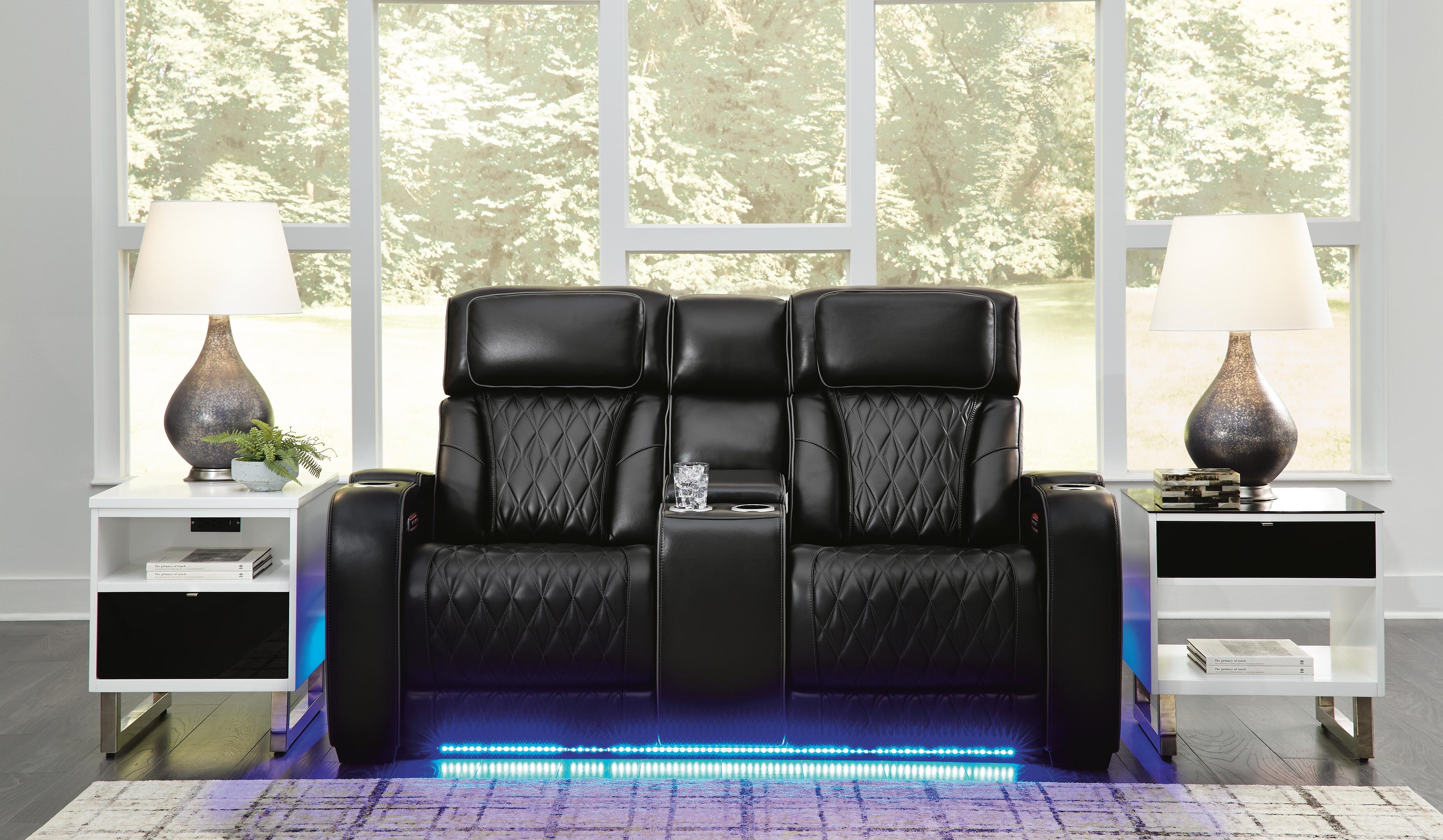 Boyington Dual Power Leather Sofa, Loveseat and Recliner