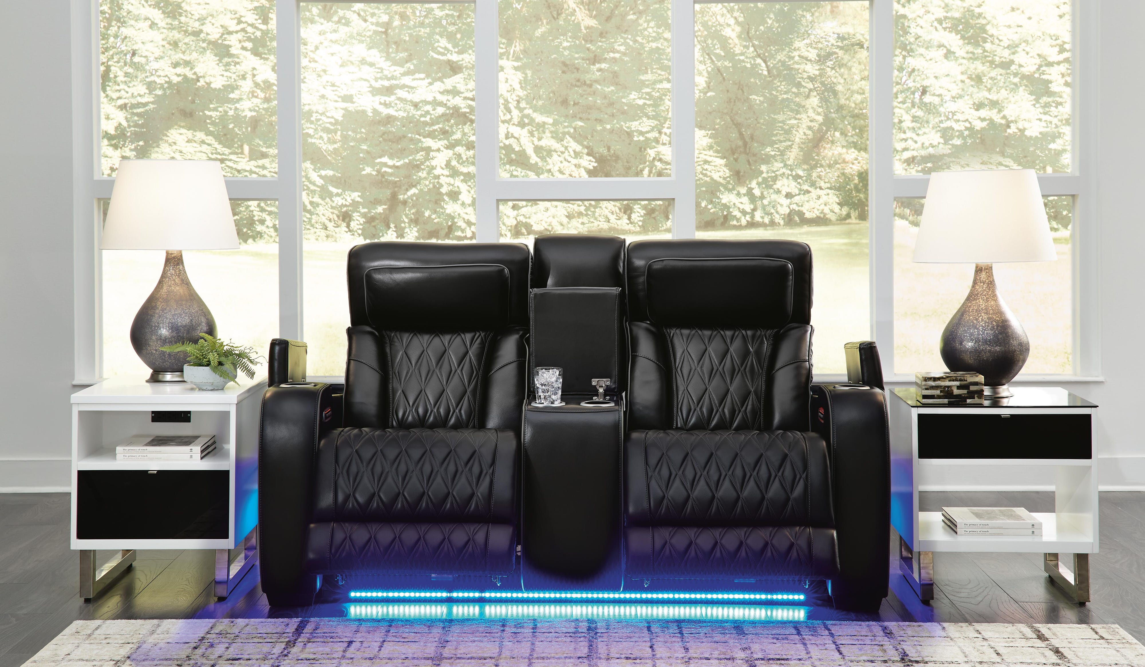 Boyington Dual Power Leather Sofa, Loveseat and Recliner
