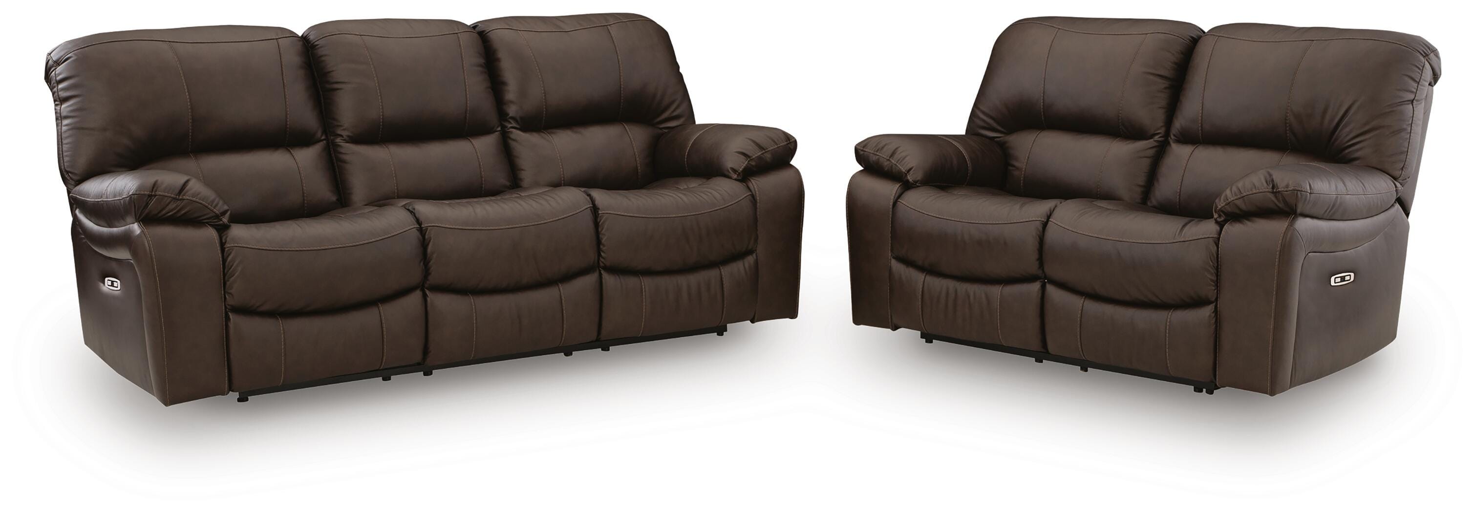 Leesworth Leather Power Sofa and Loveseat