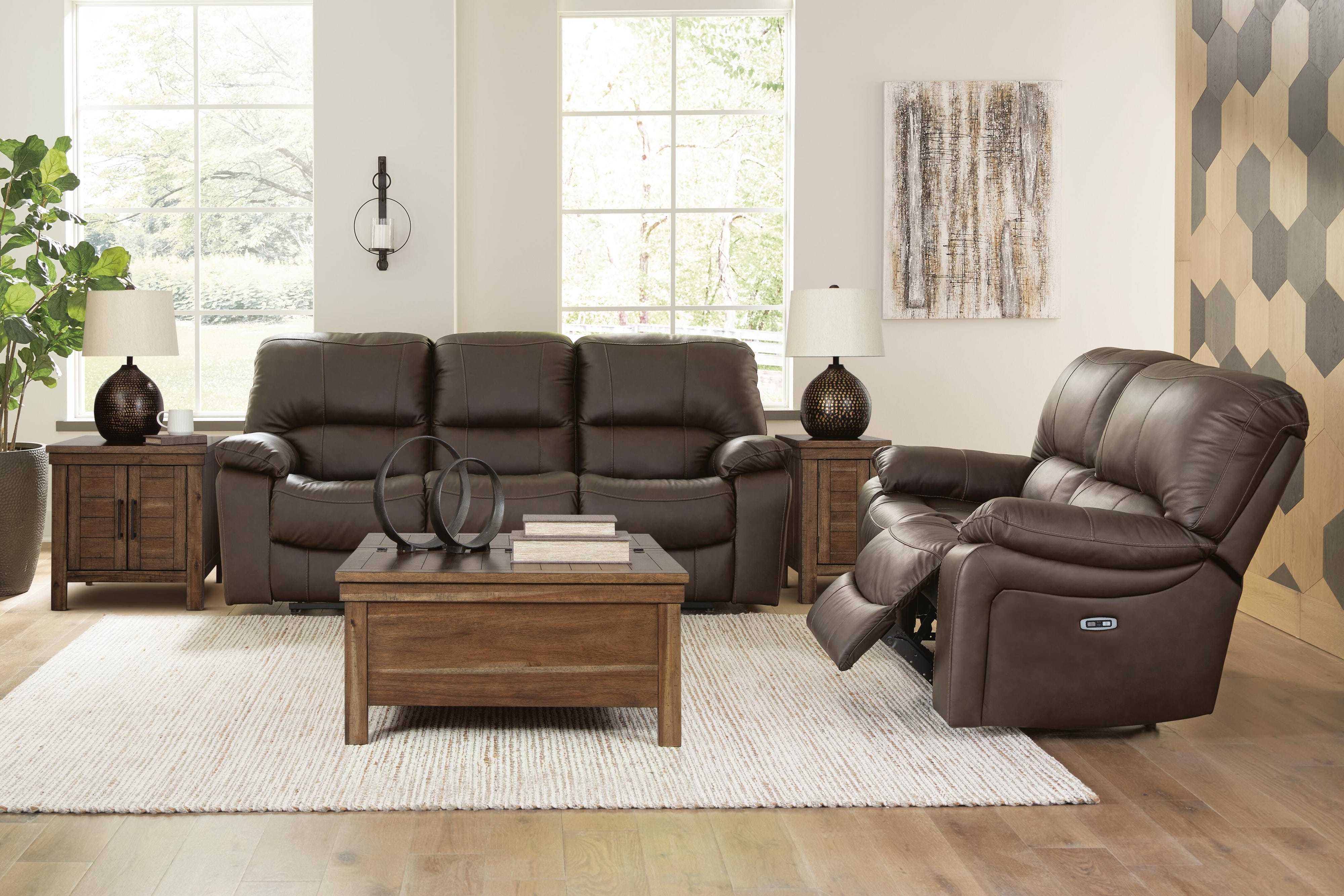 Leesworth Leather Power Sofa and Loveseat
