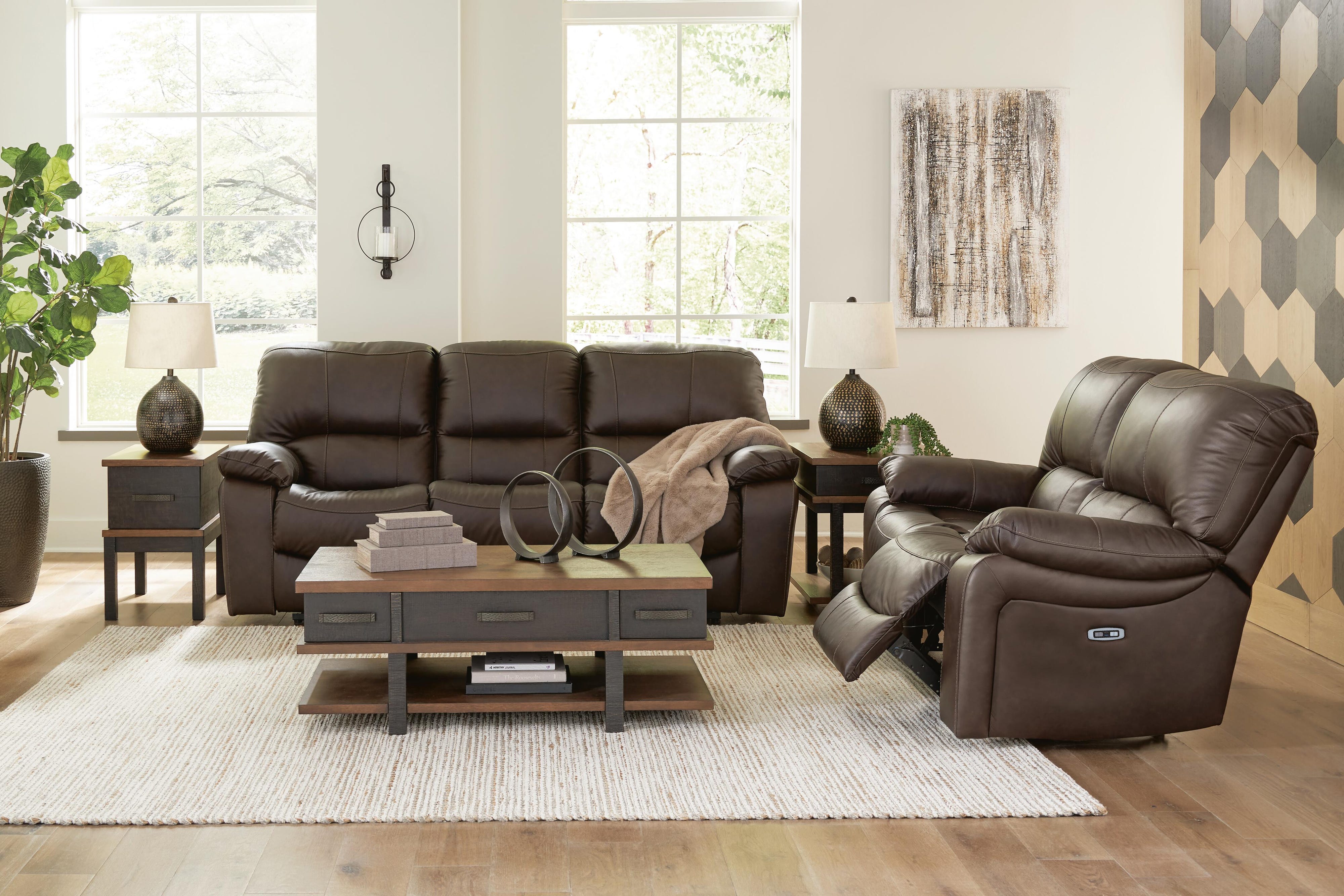 Leesworth Leather Power Sofa and Loveseat