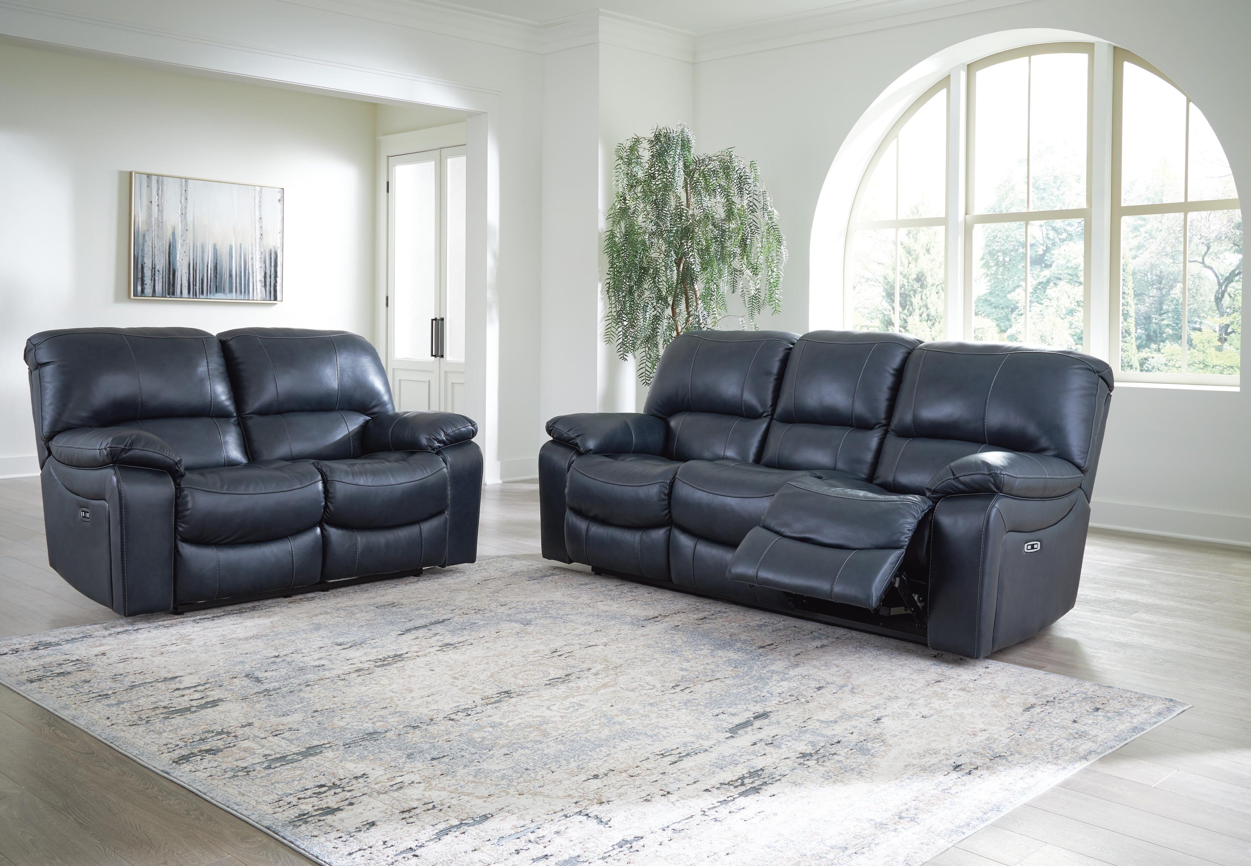Leesworth Leather Power Sofa and Loveseat