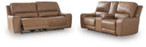 DeepWakes Silverbrooke Dual Power Leather Reclining Sofa and Loveseat