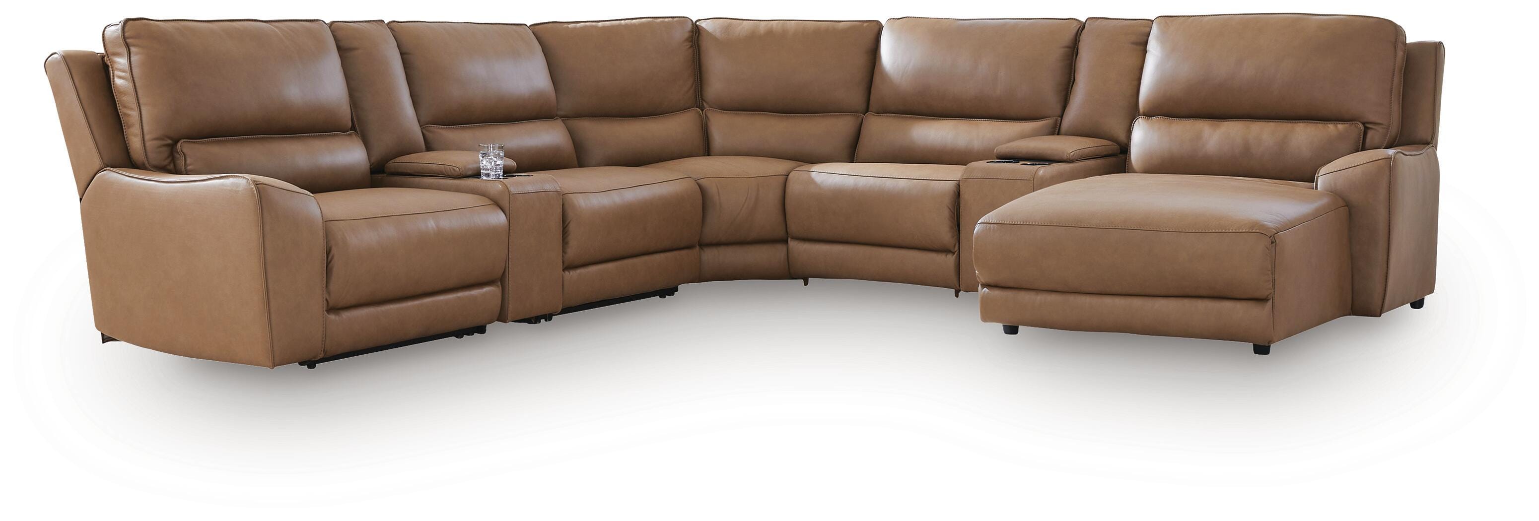 DeepWakes 7-Piece Reclining Sectional with Chaise and Storage Consoles