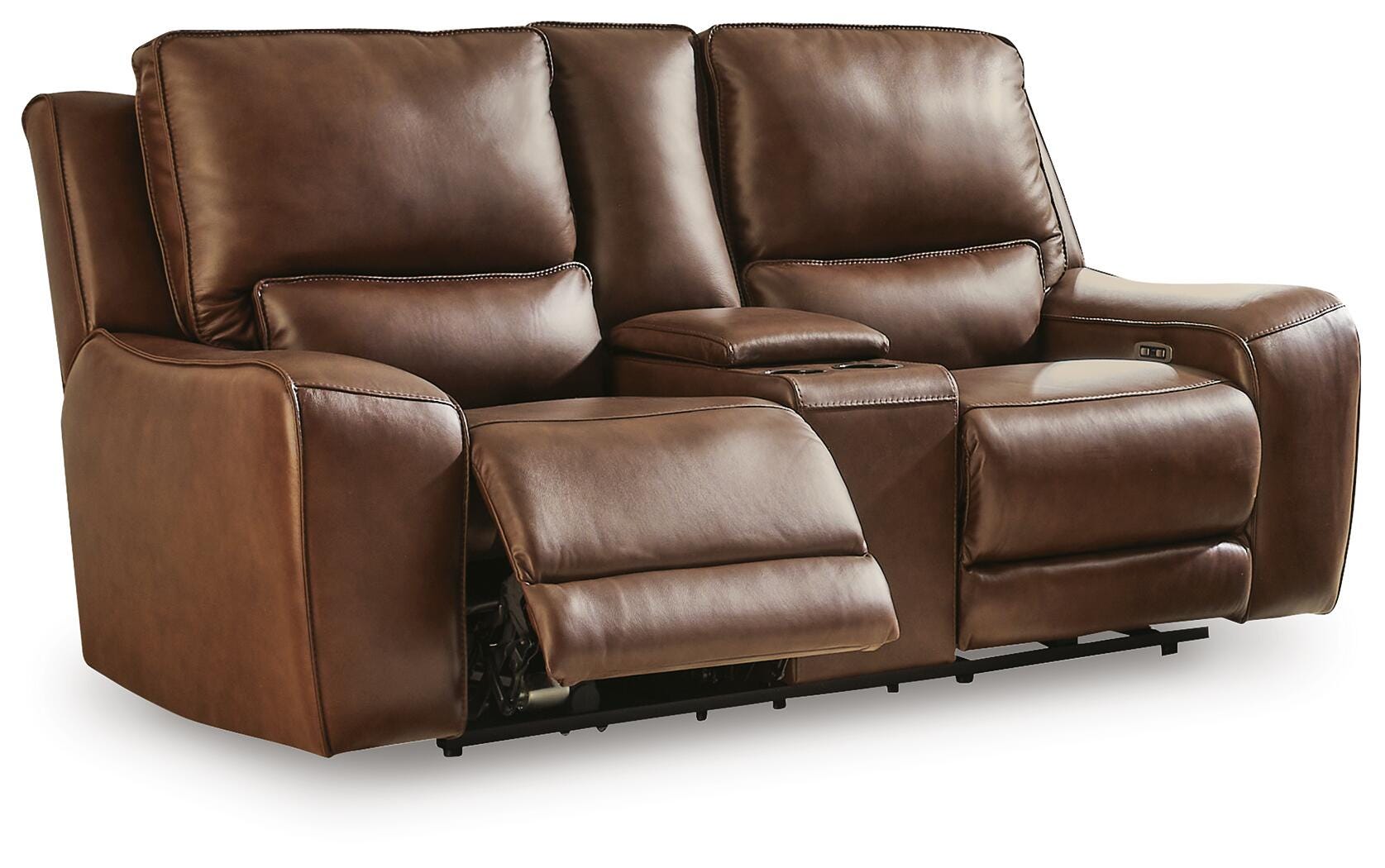 DeepWakes Silverbrooke Dual Power Leather Reclining Sofa and Loveseat